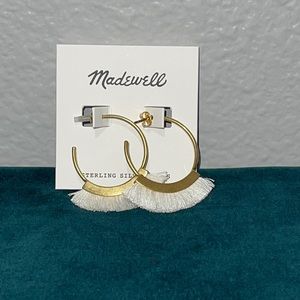 Madewell Gold and White Tassel Earrings Sterling Silver Post NWT Nordstrom